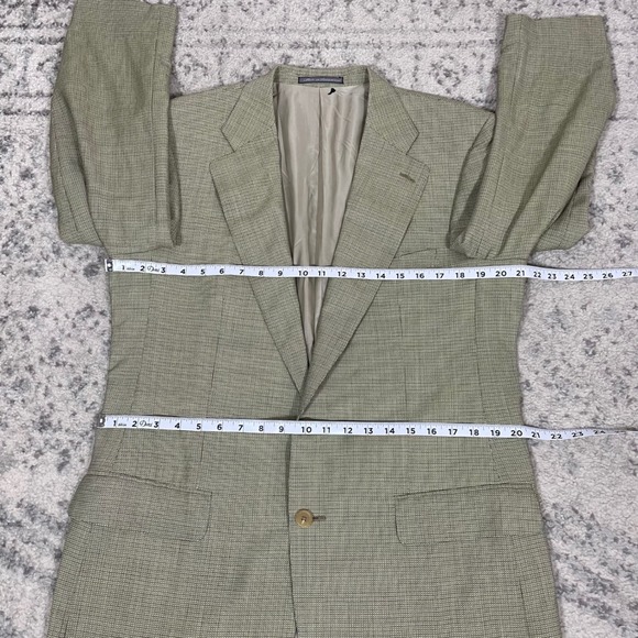 Ermenegildo Zegna Performance Wool Houndstooth Blazer Mens 40R Tan Switzerland - Picture 7 of 8